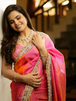 Thumbnail for NOZ2TOZ Women's Tissue Pink Embellished Designer Saree With Blouse Piece - Distacart