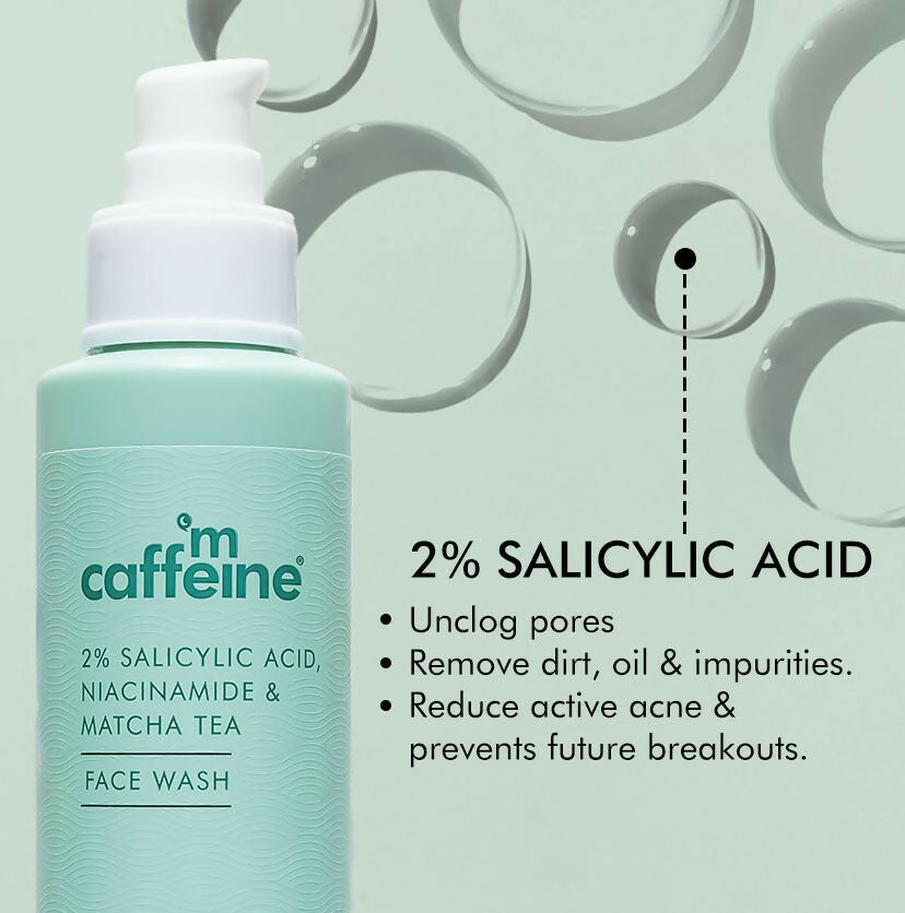 mCaffeine 2% Salicylic Acid Niacinamide & Matcha Tea Face Wash - Distacart