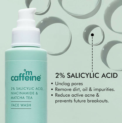 mCaffeine 2% Salicylic Acid Niacinamide & Matcha Tea Face Wash - Distacart