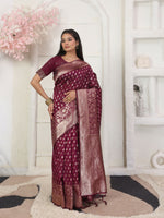 Thumbnail for Astita Lichi Silk Green Saree