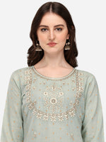 Thumbnail for Embroidered Kurta With Pant & Dupatta Set, Multicolor - Hiral Fashion - Distacart