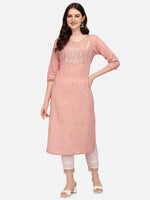 Thumbnail for Embroidered Kurta With Pant & Dupatta Set, Multicolor - Hiral Fashion - Distacart