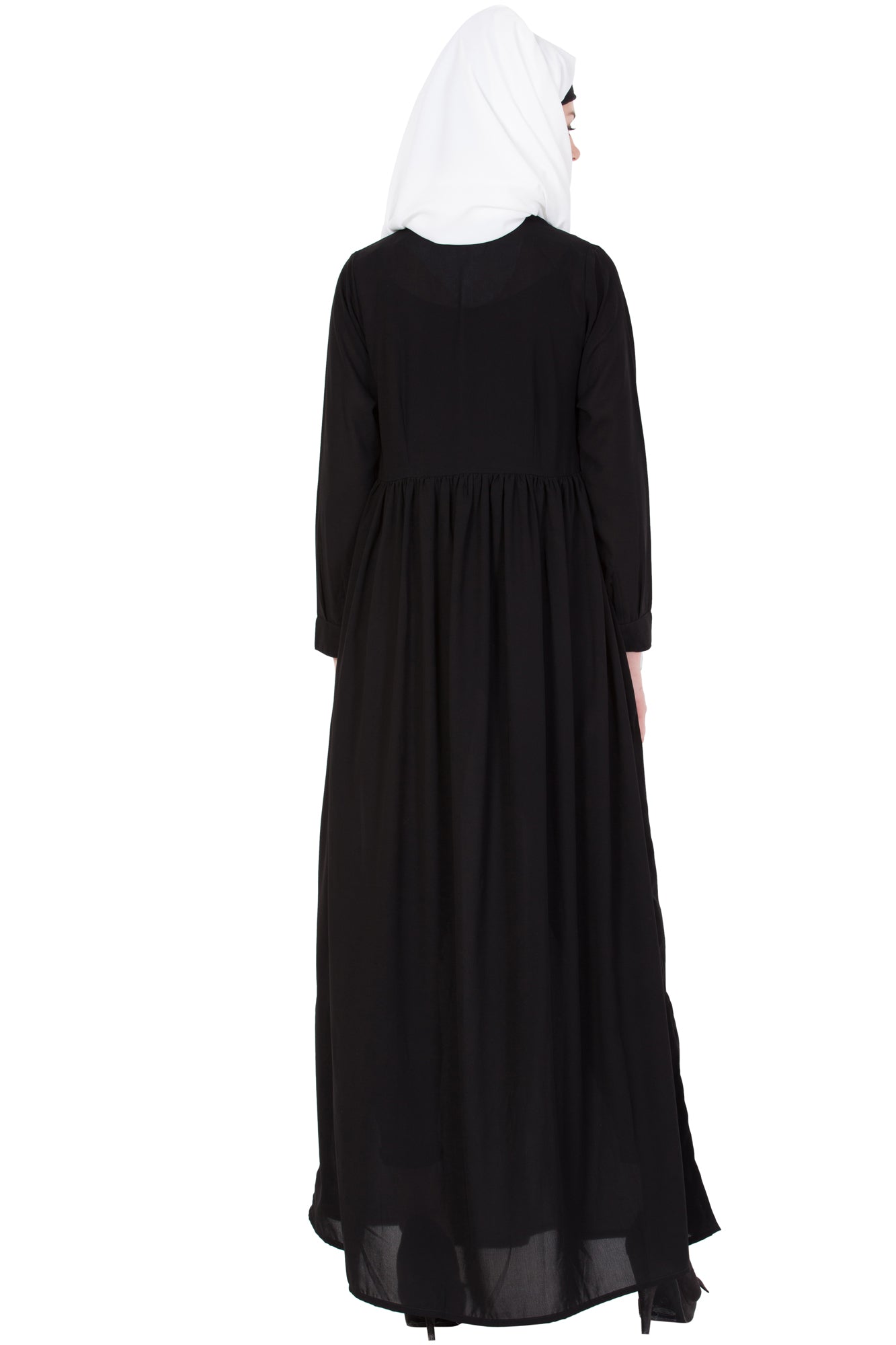 Bashariya Simple Abaya With Gather On Waistline