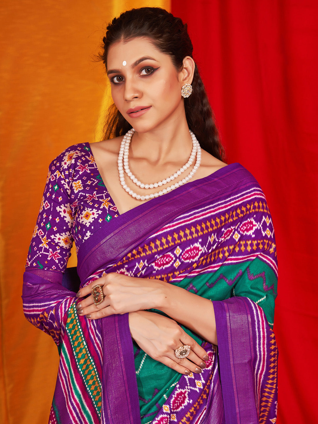 NOZ2TOZ Women's Tussar Silk Purple Printed Designer Saree With Blouse Piece - Distacart