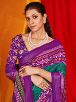 Thumbnail for NOZ2TOZ Women's Tussar Silk Purple Printed Designer Saree With Blouse Piece - Distacart