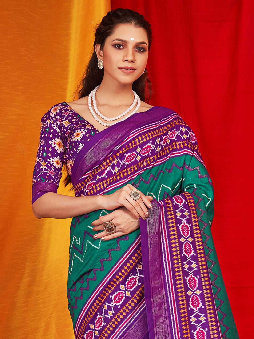 NOZ2TOZ Women's Tussar Silk Purple Printed Designer Saree With Blouse Piece - Distacart