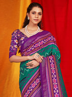 Thumbnail for NOZ2TOZ Women's Tussar Silk Purple Printed Designer Saree With Blouse Piece - Distacart