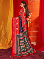 Thumbnail for NOZ2TOZ Women's Tussar Silk Red Printed Designer Saree With Blouse Piece - Distacart