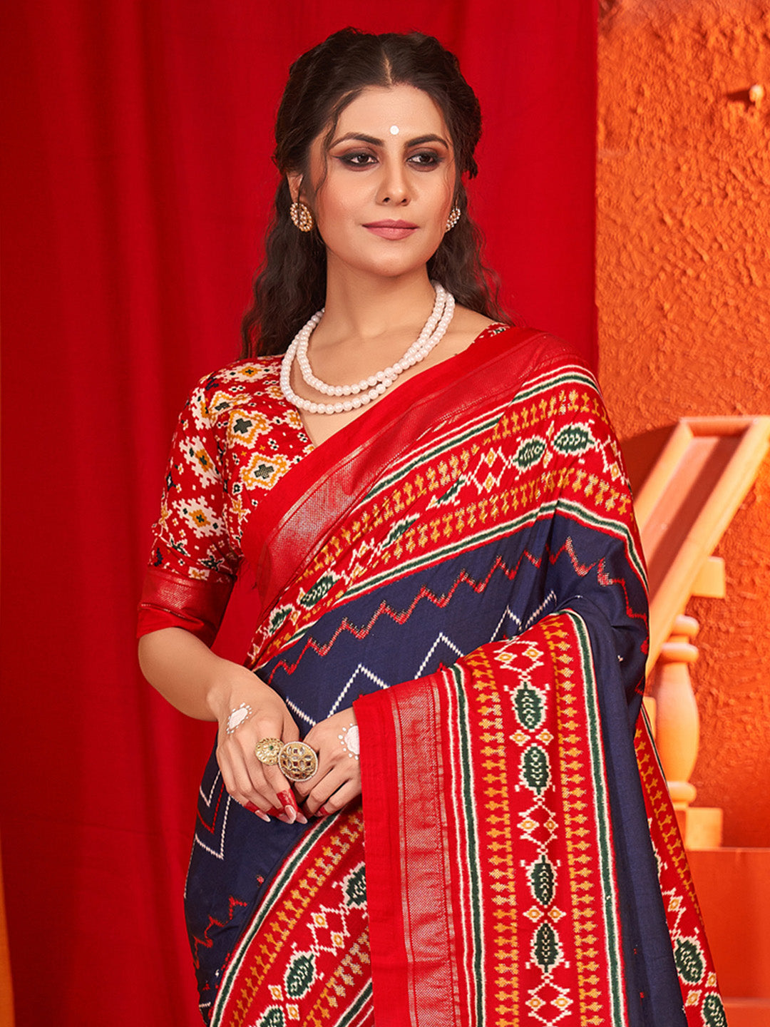 NOZ2TOZ Women's Tussar Silk Red Printed Designer Saree With Blouse Piece - Distacart