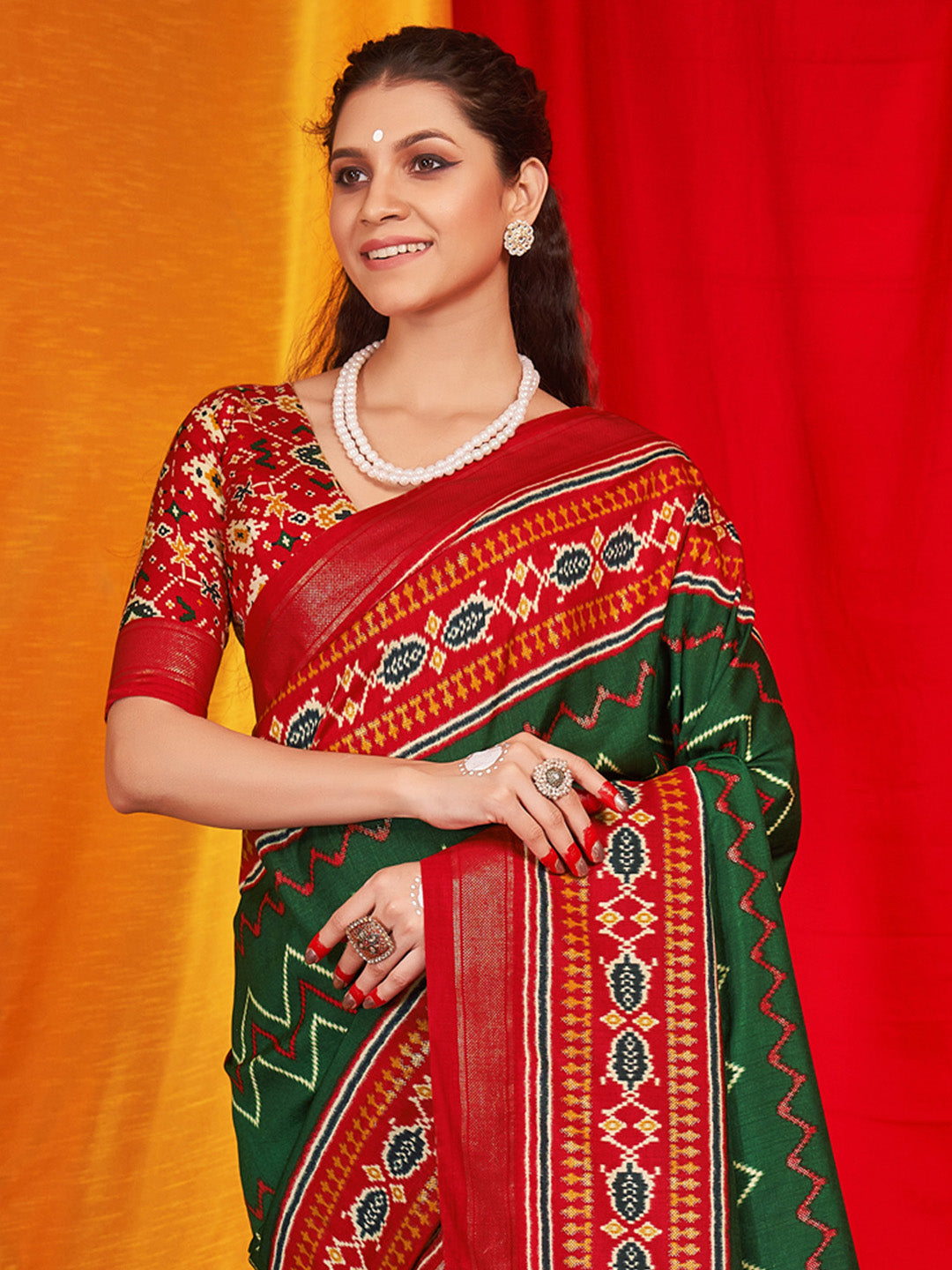 NOZ2TOZ Women's Tussar Silk Red Printed Designer Saree With Blouse Piece - Distacart