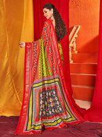 Thumbnail for NOZ2TOZ Women's Tussar Silk Red Printed Designer Saree With Blouse Piece - Distacart