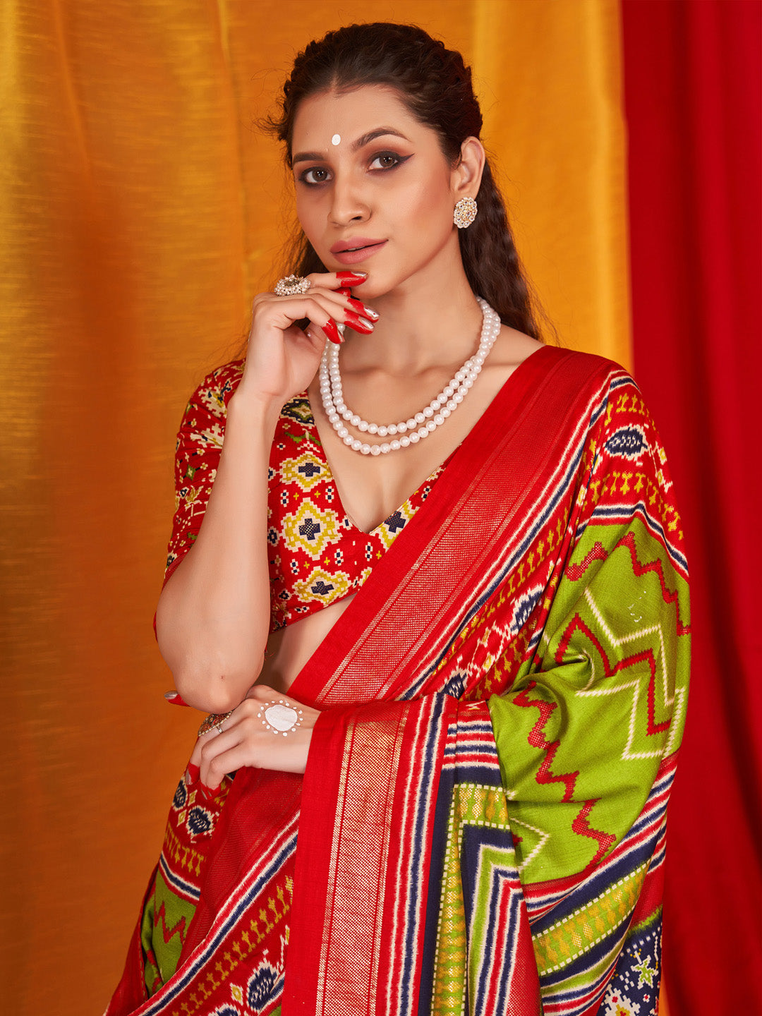 NOZ2TOZ Women's Tussar Silk Red Printed Designer Saree With Blouse Piece - Distacart