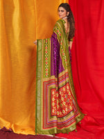 Thumbnail for NOZ2TOZ Women's Tussar Silk Olive Printed Designer Saree With Blouse Piece - Distacart