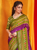 Thumbnail for NOZ2TOZ Women's Tussar Silk Olive Printed Designer Saree With Blouse Piece - Distacart