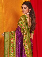 Thumbnail for NOZ2TOZ Women's Tussar Silk Olive Printed Designer Saree With Blouse Piece - Distacart