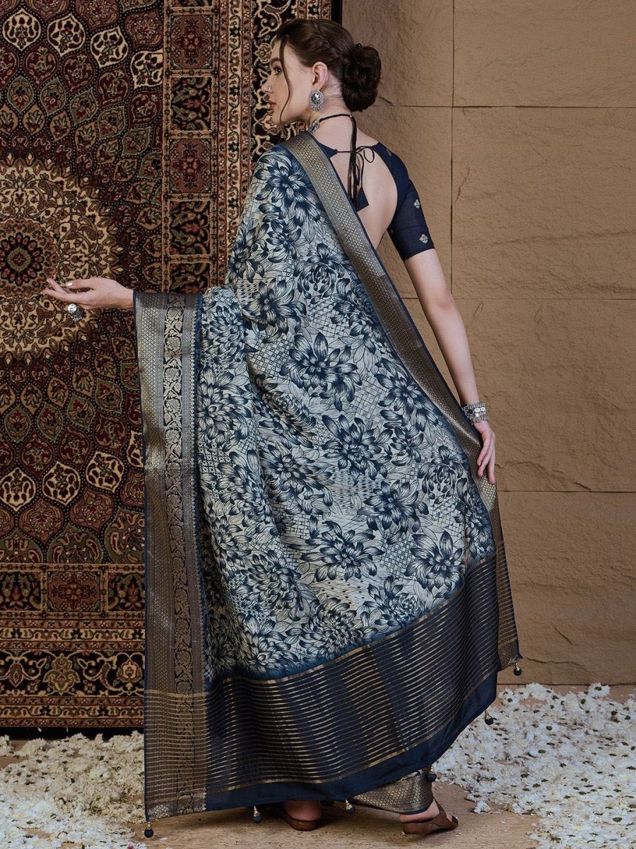 Anouk Ethnic Motifs Zari Silk Blend Sungudi Saree