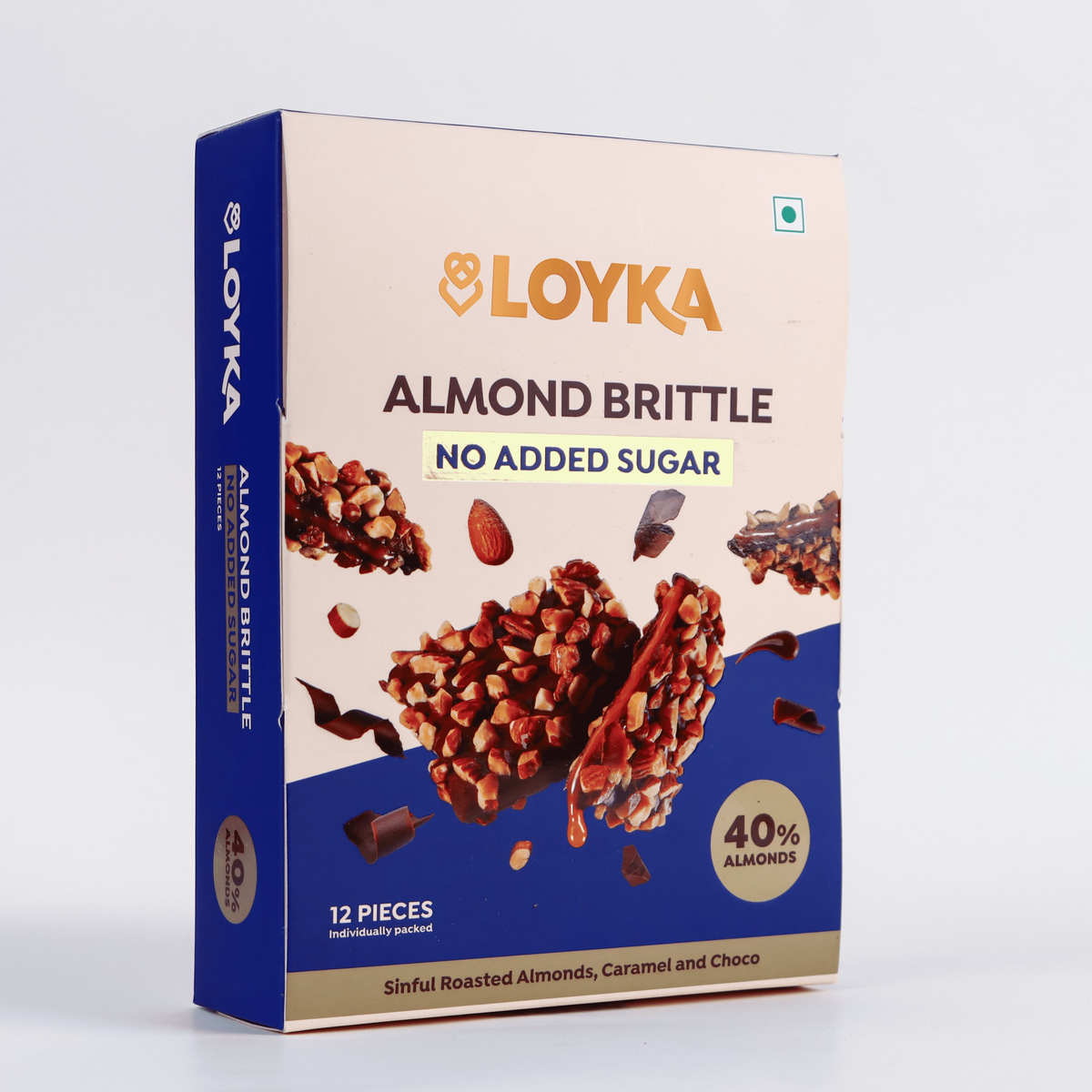 Loyka Almond Brittle 12 pcs Box (No Added Sugar)