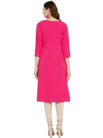 Thumbnail for Ahalyaa Women Crepe Pink Printed Straight Kurta