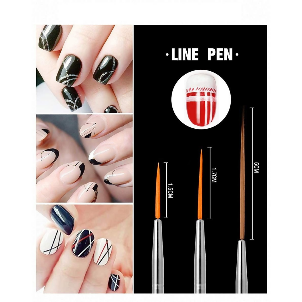 Bronson Professional Nail Art Kit Brush Set Acrylic Uv Polish Brushes Tool Kit - Dista