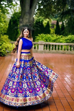 Thumbnail for Lehenga Mart Designer Wedding Lehenga Choli For Women - Blue - Distacart