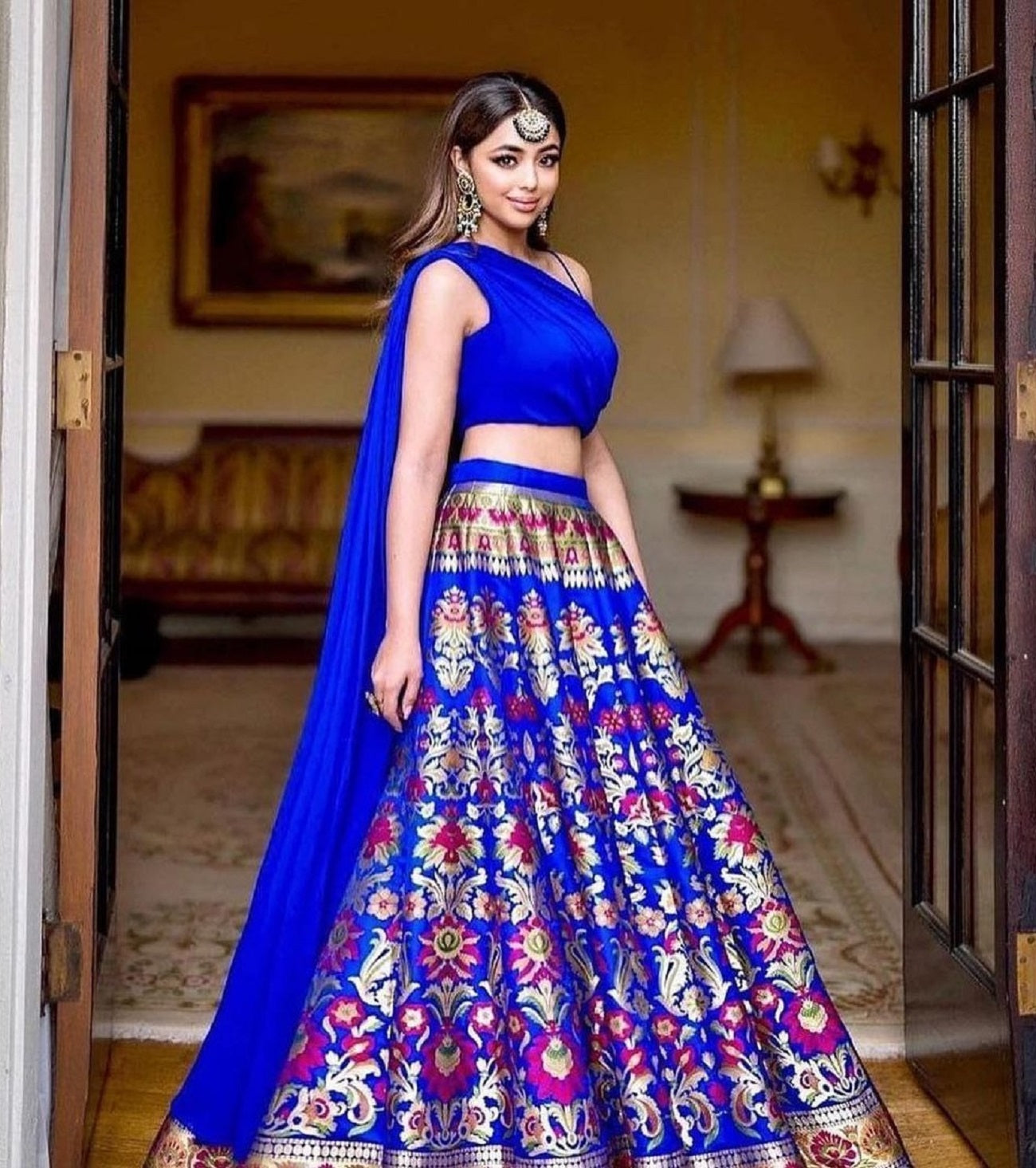 Lehenga Mart Designer Wedding Lehenga Choli For Women - Blue - Distacart
