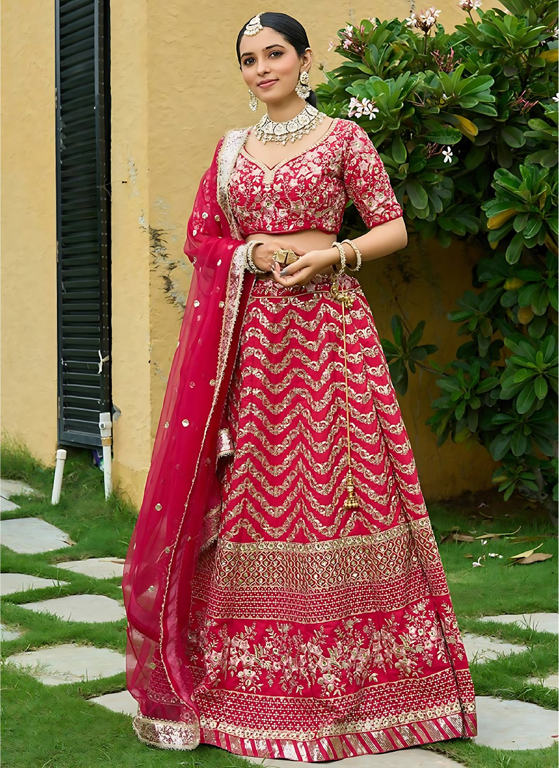 Lehenga Mart Designer Wedding Lehenga Choli For Women - Red - Distacart