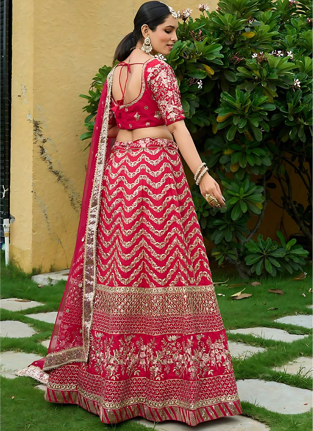 Lehenga Mart Designer Wedding Lehenga Choli For Women - Red - Distacart