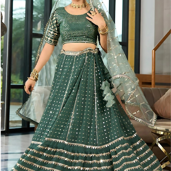 Lehenga Mart Designer Wedding Lehenga Choli For Women - Green - Distacart