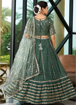 Thumbnail for Lehenga Mart Designer Wedding Lehenga Choli For Women - Green - Distacart