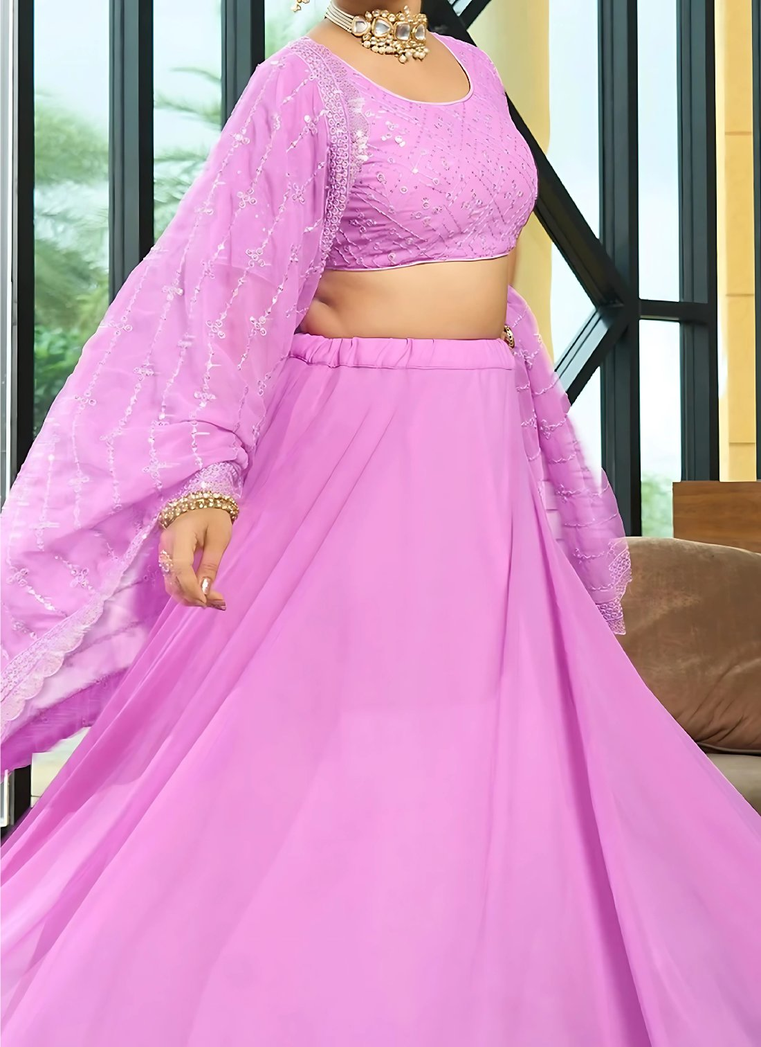 Lehenga Mart Designer Wedding Lehenga Choli For Women - Lavender - Distacart