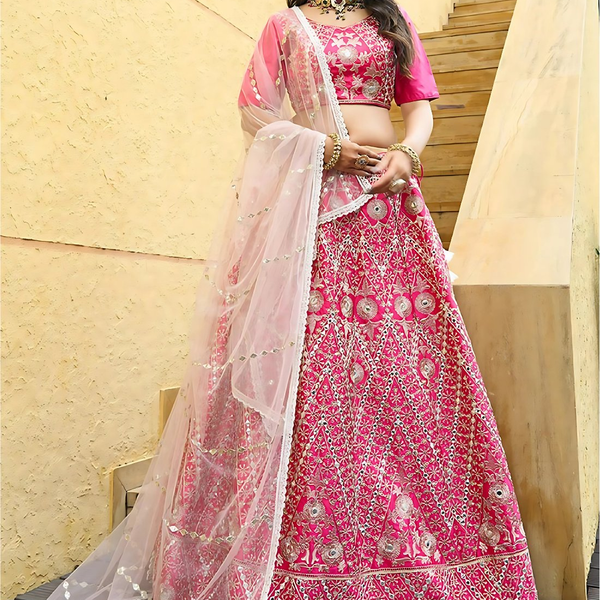 Lehenga Mart Designer Wedding Lehenga Choli For Women - Pink - Distacart