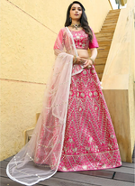 Thumbnail for Lehenga Mart Designer Wedding Lehenga Choli For Women - Pink - Distacart