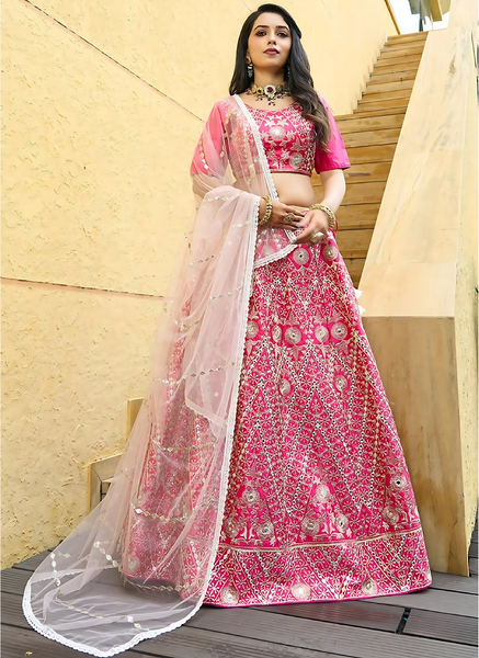Lehenga Mart Designer Wedding Lehenga Choli For Women - Pink - Distacart