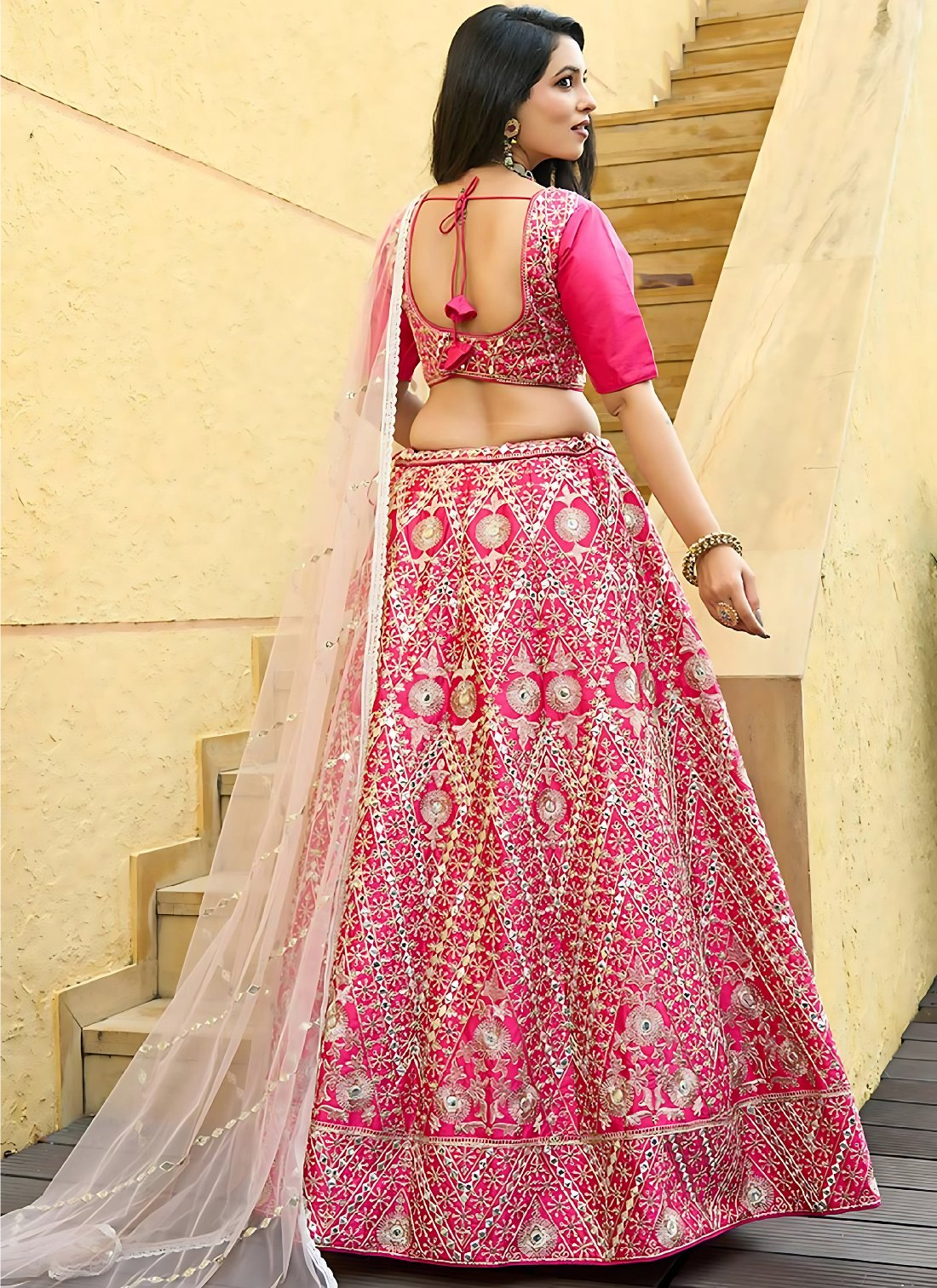 Lehenga Mart Designer Wedding Lehenga Choli For Women - Pink - Distacart