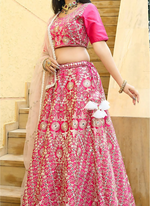 Thumbnail for Lehenga Mart Designer Wedding Lehenga Choli For Women - Pink - Distacart