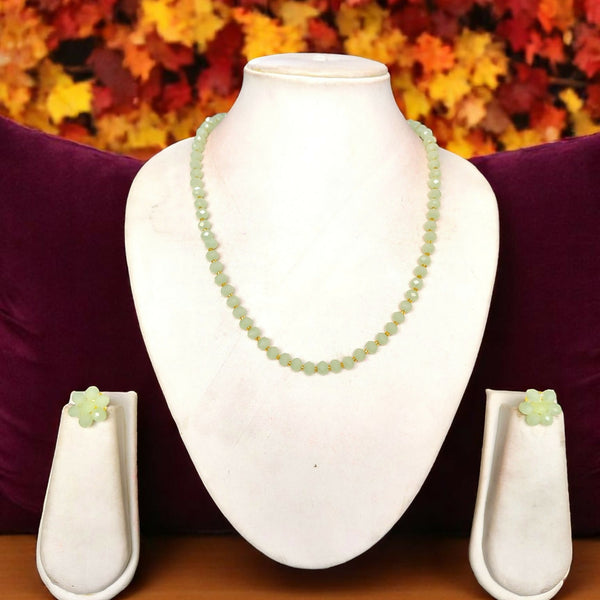 Inhanns Crystal Bloom – Single Line Necklace + Studs - Mint - Distacart