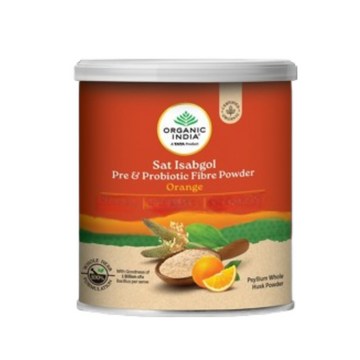 Organic India Sat Isabgol Pre & Probiotic Fibre Powder Orange - Distacart
