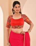 Thumbnail for Amodini Designer Studio Women's Madhubala Style Red Blouse With Sleeves - Distacart