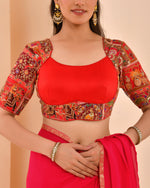 Thumbnail for Amodini Designer Studio Women's Madhubala Style Red Blouse With Sleeves - Distacart