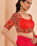 Thumbnail for Amodini Designer Studio Women's Madhubala Style Red Blouse With Sleeves - Distacart