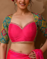 Thumbnail for Amodini Designer Studio Women's Madhubala Style Pink Blouse With Sleeves - Distacart