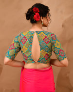 Thumbnail for Amodini Designer Studio Women's Madhubala Style Pink Blouse With Sleeves - Distacart