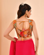 Thumbnail for Amodini Designer Studio Women's Mustard Floral Position Print Sweetheart Neck Blouse Sleeveless - Distacart