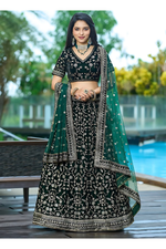 Thumbnail for Lehenga Mart Designer Wedding Lehenga Choli For Women - Green - Distacart