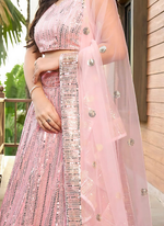 Thumbnail for Lehenga Mart Designer Wedding Lehenga Choli For Women - Baby Pink - Distacart