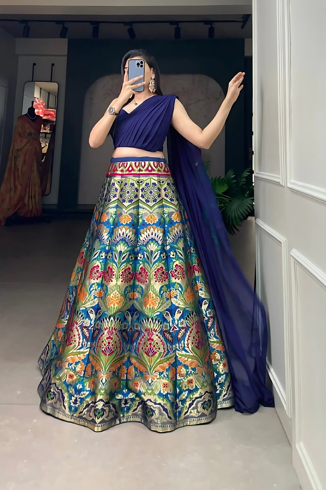 Lehenga Mart Designer Wedding Lehenga Choli For Women - Blue - Distacart