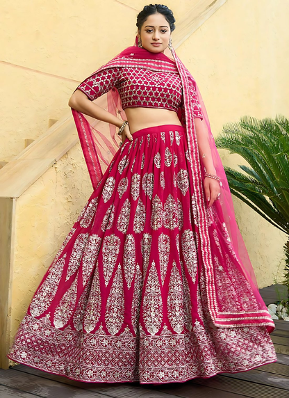 Lehenga Mart Designer Wedding Lehenga Choli For Women - Cherry Red - Distacart