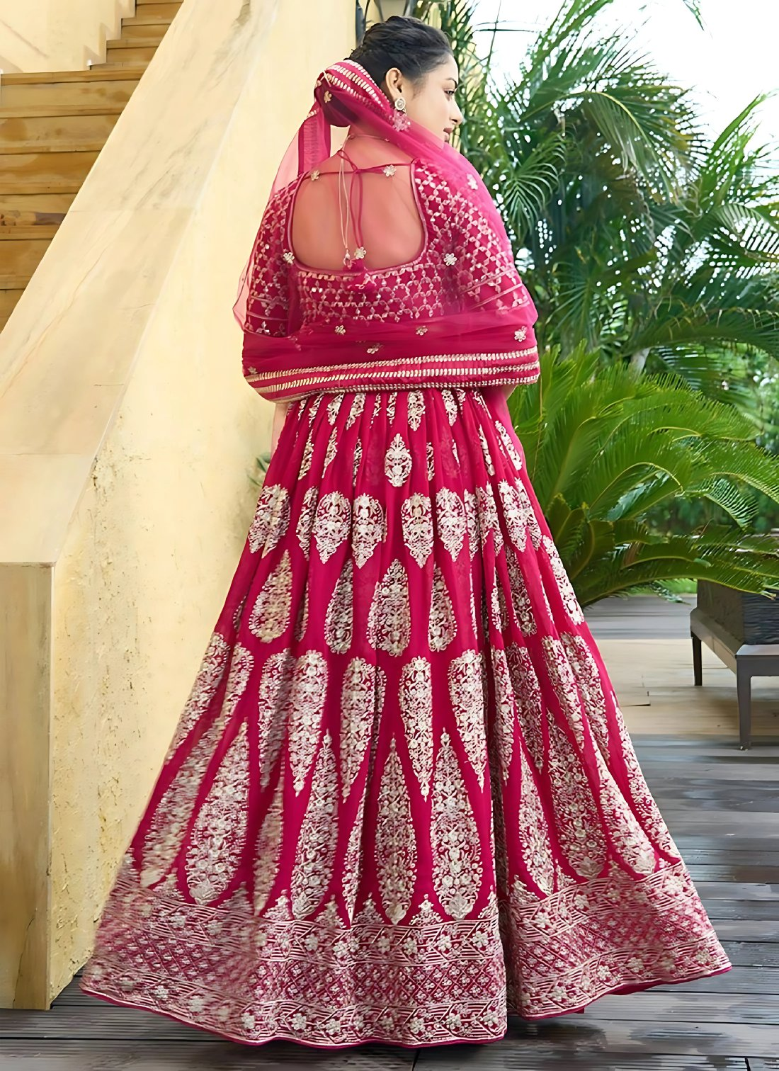Lehenga Mart Designer Wedding Lehenga Choli For Women - Cherry Red - Distacart