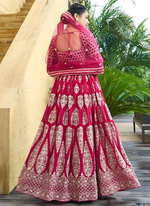 Thumbnail for Lehenga Mart Designer Wedding Lehenga Choli For Women - Cherry Red - Distacart