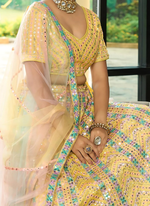 Thumbnail for Lehenga Mart Designer Wedding Lehenga Choli For Women - Yellow - Distacart